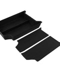 Straight Up Rugged Black Abs Center Console Storage Tray For Tesla Cybertruck 2024 with two removable dividers.