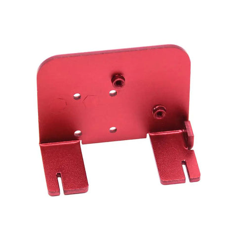 Red anodized aluminum fix plate from X Axis Linear Rail Upgrade Kit with MGN12C Guide for Ender 3 Pro V2 models