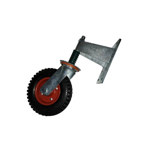 Heavy Duty Red Rubber Gate Caster Wheel Featuring Bounce Back Shock Spring And 600 Pound Load Rating For Seamless Universal Fence Glide System