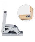 Easy Install Kitchen Cabinet Folding Door Hinges Set Two Pack 90 Degree Frame Mount Solid Cold Rolled Steel Double Nickel Plated Rust Resistant