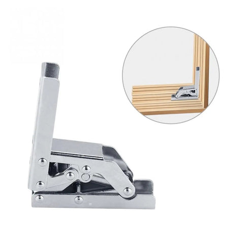 Easy Install Kitchen Cabinet Folding Door Hinges Set Two Pack 90 Degree Frame Mount Solid Cold Rolled Steel Double Nickel Plated Rust Resistant