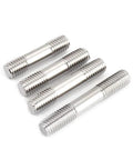 Four double-ended stainless steel threaded rods, M8×30, 304 SS, angled view