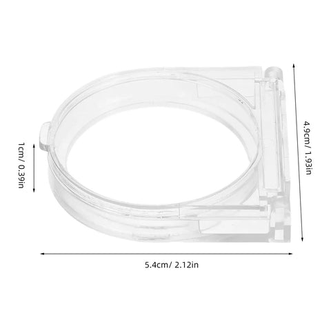 Dimensions of Industrial Power Button Cover With Adhesive Panel Mount, Dustproof Button Guard; width 5.4cm, height 4.9cm, depth 1cm.