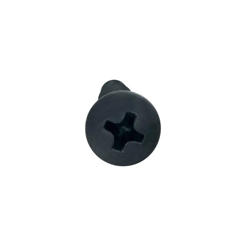 Close-up view of a Premium Heavy Duty Phillips Pan Head Wood Screw 10 X 1 Inch Black Phosphate for woodworking projects.