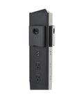 Rock Solid Surge Protector Tower With Six Ac Outlets Five Usb Ports Three Wireless Charging Pads and K Slot security lock on display.