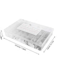Woodruff Key Set And Keyway Kit For DIY And Pro Repairs In Machinery And Automotive Projects With Precision Carbon Steel Key Stock Assortment in clear storage case with dimensions