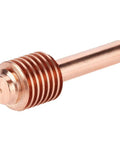 Copper electrode from Ten Piece Plasma Cutter Torch Consumables Kit includes five electrodes and five nozzle tips for metal cutting
