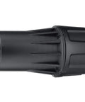Universal 1 1/4 Inch Vacuum Hose Connector for Dust Extractors and Tool Shrouds, black plastic, side view