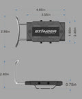Heavy Duty Magnetic Tool Belt Holster with hammer loop, dimensions 4.65x2.95 inches, shown in side and top views.