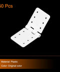 Single white plastic hinge shown, part of Hinges 0.9 Inch By 0.5 Inch Adjustable For Model Airplane Wings Remote Control Aircraft Parts.