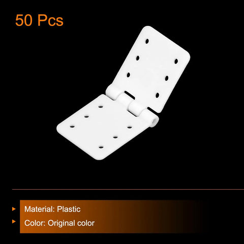 Single white plastic hinge shown, part of Hinges 0.9 Inch By 0.5 Inch Adjustable For Model Airplane Wings Remote Control Aircraft Parts.