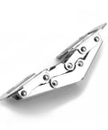 4 Piece DIY Cabinet Hinge Set For Face Frame Cabinets, 90 Degree Soft Close Hydraulic Door Hinges, stainless steel side view