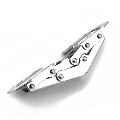 4 Piece DIY Cabinet Hinge Set For Face Frame Cabinets, 90 Degree Soft Close Hydraulic Door Hinges, stainless steel side view