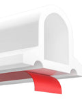 Close-up of 67 Inch Collapsible Shower Threshold Water Dam for Wheelchair Accessible Showers with adhesive backing view.