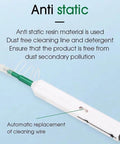 Fiber optic cleaner pen with white housing and green tip for 2.5mm SC/FC/ST ferrules