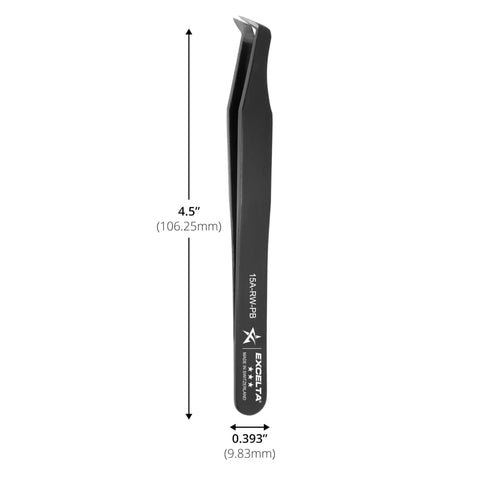 70 Degree Angulated Rounded Head Precision Tweezer For Soft Wire Cutting Up To 0.010 Inches, Carbon Steel, 4.5 Inch Length