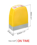 Straight Up Pre Inked Stamp With Sharp Red Ink For Instant On Time Notices, dimensions 53x42mm, yellow self-inking stamp.