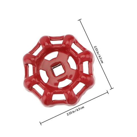 Red 7x7mm Gate Valve Shutoff Handles Set For Industrial Valve Control Go To Pro Grade Heavy Duty Metal Ball Hand Wheels Replacement
