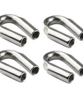 Beefed Up Stainless Steel Wire Rope Thimbles 6Mm Cable Protector Sleeve For Marine Rigging And Diy, four thimbles shown from above.