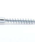 Single M7 x 50mm Confirmat Screw for Wood Furniture Assembly with flat head hex drive and countersunk design, shown on white background.