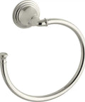 Devonshire Towel Ring In Brushed Nickel, Easy To Clean, Modern Look, Open Ended Design, Durable Finish, Fits Most Bathrooms
