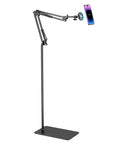 Floor Magnetic Phone Holder For Bedside Use, Adjustable Bed Mount For iPhone MagSafe, flexible headboard stand with weighted base.