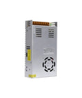 Beefy DC Regulated Power Supply For Led Light Strips And Security Monitoring With 24 Volt Output 16.7 Amp 400 Watt Heavy Duty Industrial Grade Power Supply For 3D Printers, silver metal casing