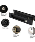 7.1 Inch Sliding Door Mortise Lock Latch With Invisible Recessed Handle For Interior Wood Pocket Doors Black Finish Includes 3 Keys And Copper Lock Cylinder Zinc Alloy Handle For Easy No Fuss Install And Durable Home Use