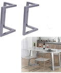 Set Of Two Built Like A Tank Modern Kitchen Dining Table Legs Heavy Duty Steel Bench Base With Precision Leveling Feet Supports Up To 1100 Lbs Quick Install displayed beside a dining table and chairs.