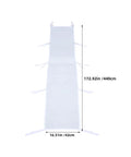 Leakproof Tent Rain Gutter System For Canopy, Heavy Duty Pop Up Gutter 14.44ft, top view with dimensions marked, white color