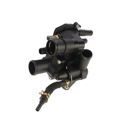 Heavy Duty Engine Coolant Thermostat Assembly For Range Rover L322 3.6 TDV8 2006 To 2012 side view with hoses