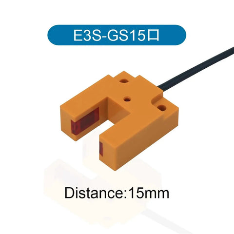 Infrared U Slot Photoelectric Sensor Proximity Switch Three Wire NPN PNP DC 12 24V Detection For Industrial Automation NO Output No Fuss Install Compact E3S GS30 GS15 GS7 Series Reliable Sensing Across Small Gaps, E3S-GS15 15mm slot sensor