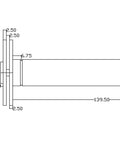 Technical drawing of concealed wooden door hinge, showing dimensions for one piece with hidden mount, smooth pivot.