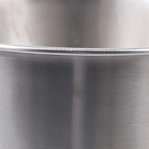 Close-up of the rim of a Heavy Duty 30L Stainless Steel Hopper Flows Liquids And Pastes Dang Smooth For No Fuss Commercial Filling Line Production With Killer Performance.