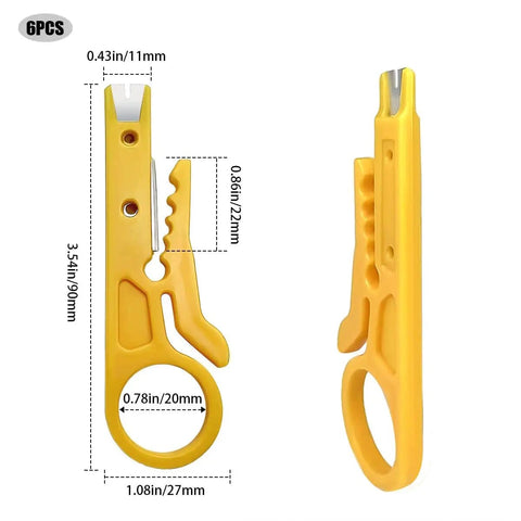 6 Piece Mini Wire Stripper Set With Sharp Blades For RJ45 Cat5 Cat6 Cables Handy Network Cable Cutter Tiny But Tough UTP Strippers