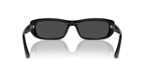 RB4436D Dope Square Sunglasses with black frame and dark grey lenses, 55mm, front view showing UV protection for outdoor wear.