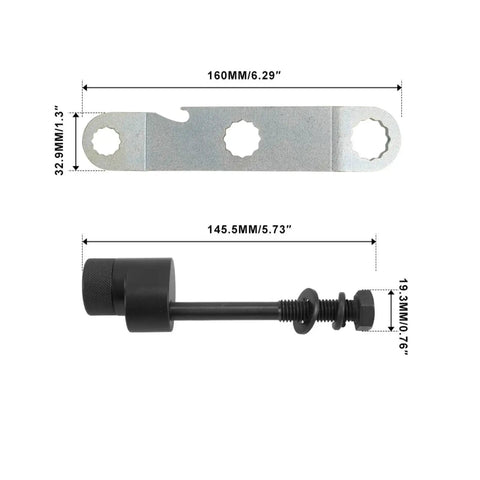 Heavy Duty Trailer Lock Bolt And Hitch Pin Replacement For Bike Racks Anti Theft Security fastener components with measurements.