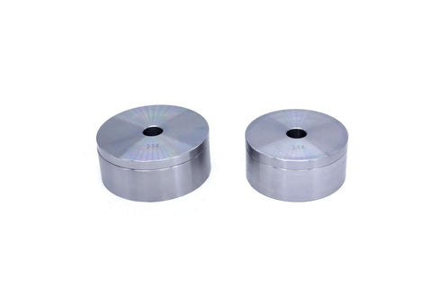 Two Piece Dimple Die Set For Sheet Metal Fabrication, 2.25 In And 2.75 In Dies shown on a white background, used for heavy duty applications.
