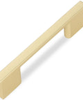 Brushed Gold Cabinet Pulls 3 Inch 76mm Two Pack, Kitchen Cabinet Handles for Drawers, side view of sleek metal hardware