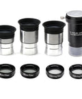 Comprehensive One Point Twenty Five Inch Telescope Eyepiece Set With 4mm 10mm 20mm Lenses Five X Barlow Lens Moon Filters Polarizing Filters