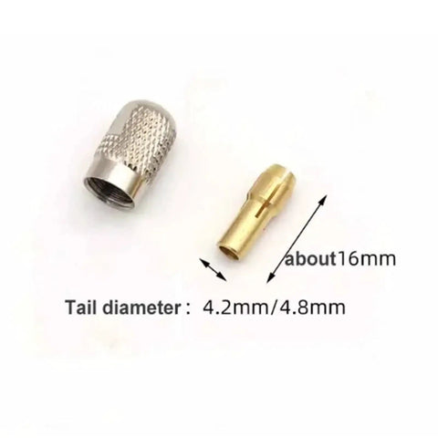 Top Notch Drill Chuck Collets 100 Piece Set Fits 0.5 To 3.2Mm Drive Bits with brass collets and metal adapter detail.