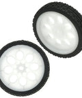 Four Pack Rubber Wheel Set For TT Motors With Encoders Dope High Speed Car Wheels Replacement Parts, white hubs, black rubber tire