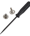 Super Tight Industrial Sewing Machine Screw Kit With Stainless Steel Shrapnel And Needle Parts To Fix Presser Feet Bobbins Fast, including screws and a screwdriver.