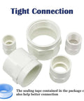 Six Pack 1 Inch PVC Coupling Fittings White Slip To Female Thread Pipe Adapters For Schedule 40 PVC Piping Includes 3M Sealing Tape