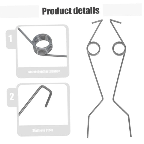 Solid 6 Pack Trash Can Torsion Springs Replacement Kit For 100L Garbage Bin Lids Black Steel Lid Return Springs close-up