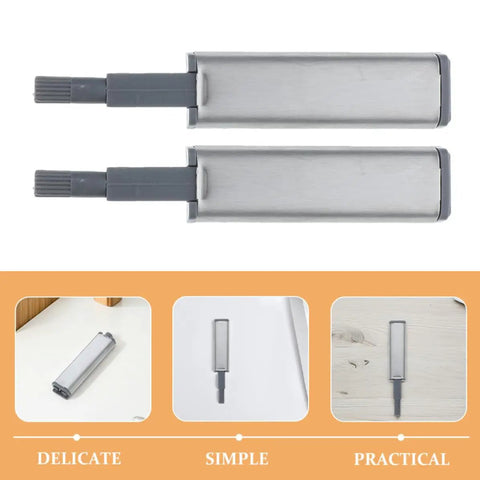 Six Piece Push To Open Cabinet Latches With Self Closing Steel ABS Shell Hinges Handle Free Installation And Soft Close Damper