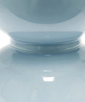 Close-up of Cool Stacked Stone Double Gourd Ceramic Lamp in Light Blue showing glossy ceramic bubble base detail.