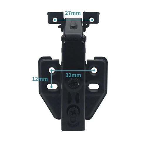 Front view of Soft Close Concealed Hinge Set For Cabinets And Cupboards 1 To 3 Pieces Aluminum Frame Glass Doors Hydraulic Buffer showing dimensions