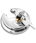 Heavy Duty Disc Padlocks Two Pack Keyed Differently For Storage Units With Three Eighths Inch Shackle Stainless steel body with key