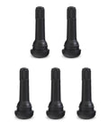 Five Pack Tubeless Tire Valve Stems That Snap In Easy Rubber Air Tight Seal Replacement Kit For Standard Vehicle Tires In Black